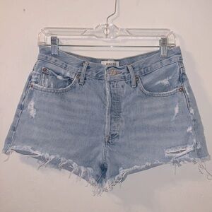 Agolde LA Parker Distressed Light Blue Jean Shorts #A026-311- Size 27